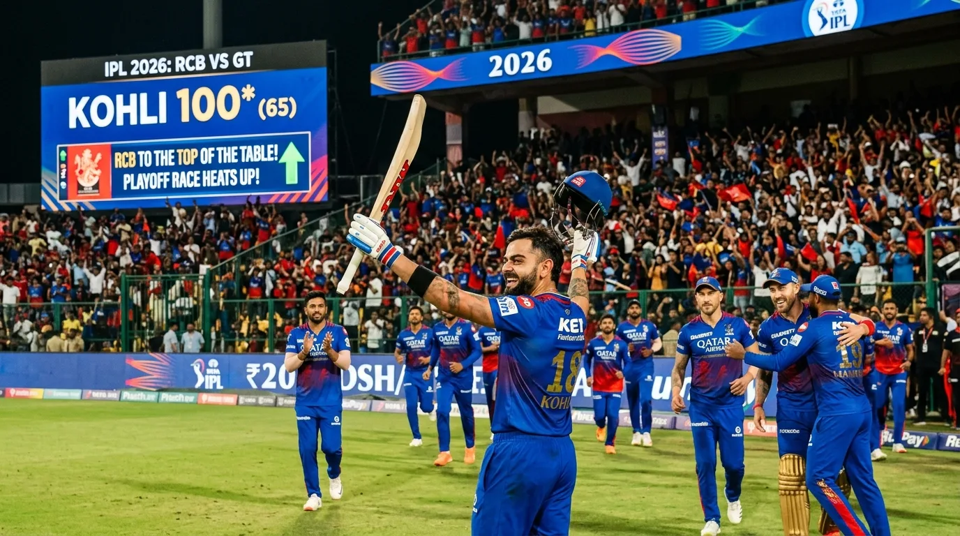 Kohli’s Ninth IPL Century Lifts RCB to the Top as 2026 Playoff Race Explodes