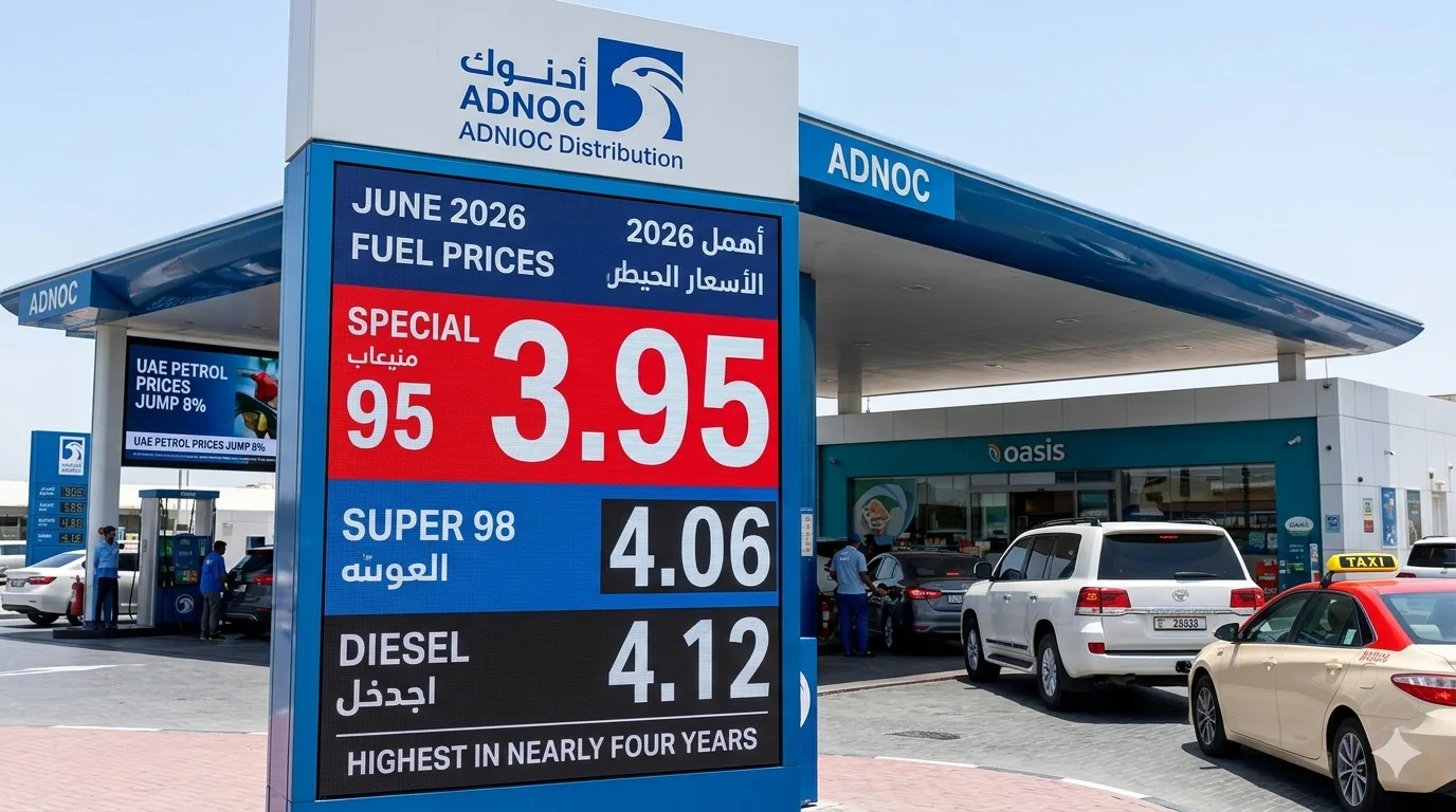 UAE Petrol Prices Jump 8% to Dh3.95 in June — Highest Level in Nearly Four Years