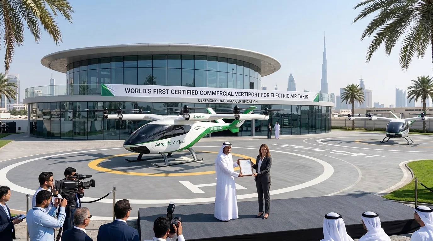 Aviation History: UAE Grants World’s First Commercial Certification to Dubai’s VDX Vertiport for Electric Air Taxis