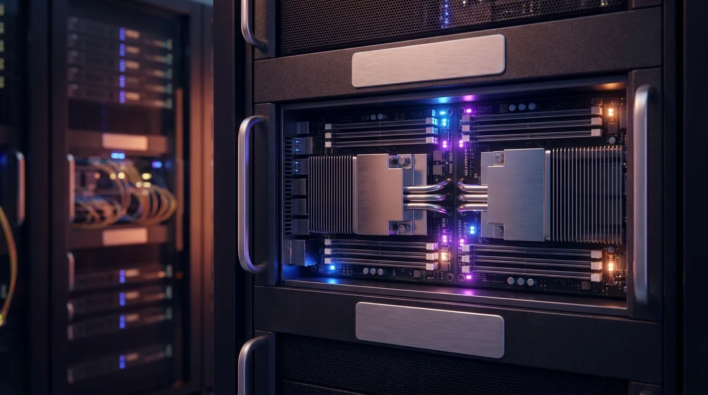 AI processor hardware representing Meta’s in-house Iris chip programme.