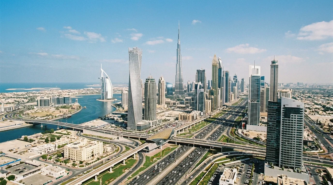 Dubai skyline illustrating the emirate’s economic growth.
