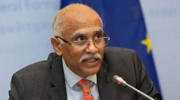 Indian representative P. Harish addresses a crowded chamber at the United Nations Security Council in New York. | credit:Publicly Available Image