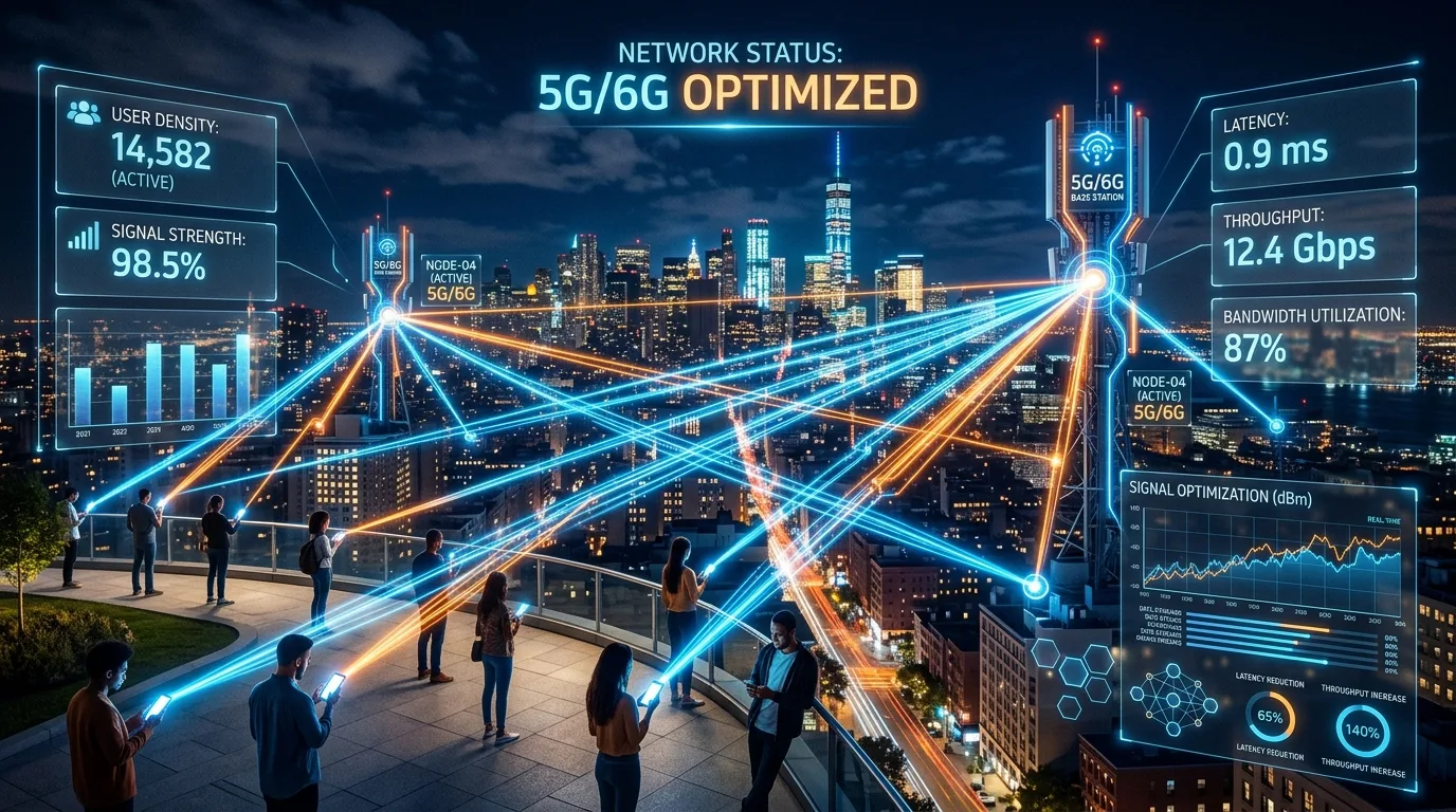 Two modern smartphones display high-definition video streaming beside the stylized logos of Samsung and NTT DOCOMO.