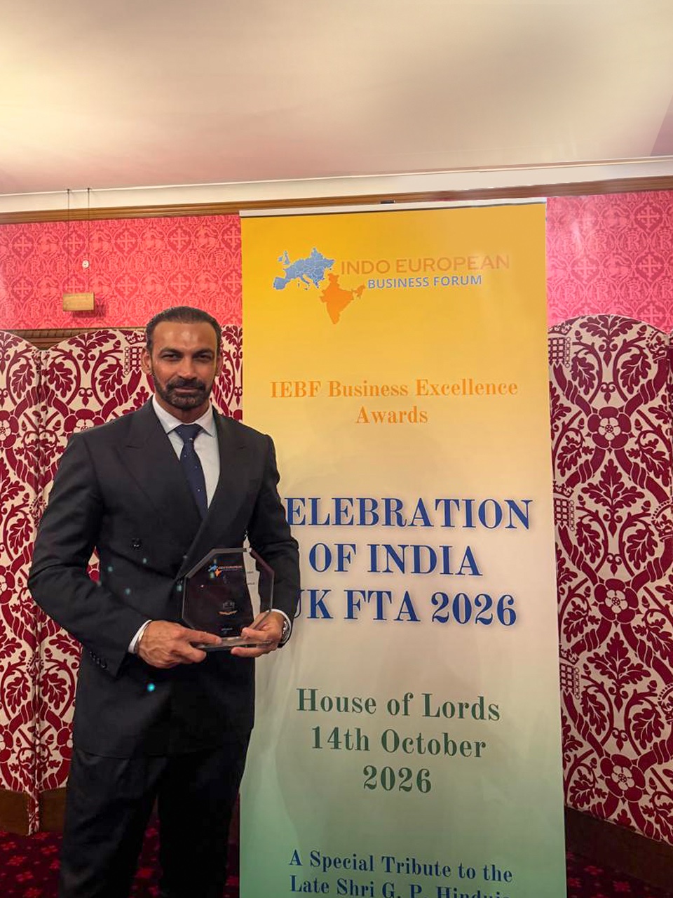 Amardeep Sharma honoured with Excellence in Banking and Finance award at IEBF Awards 2026 in London