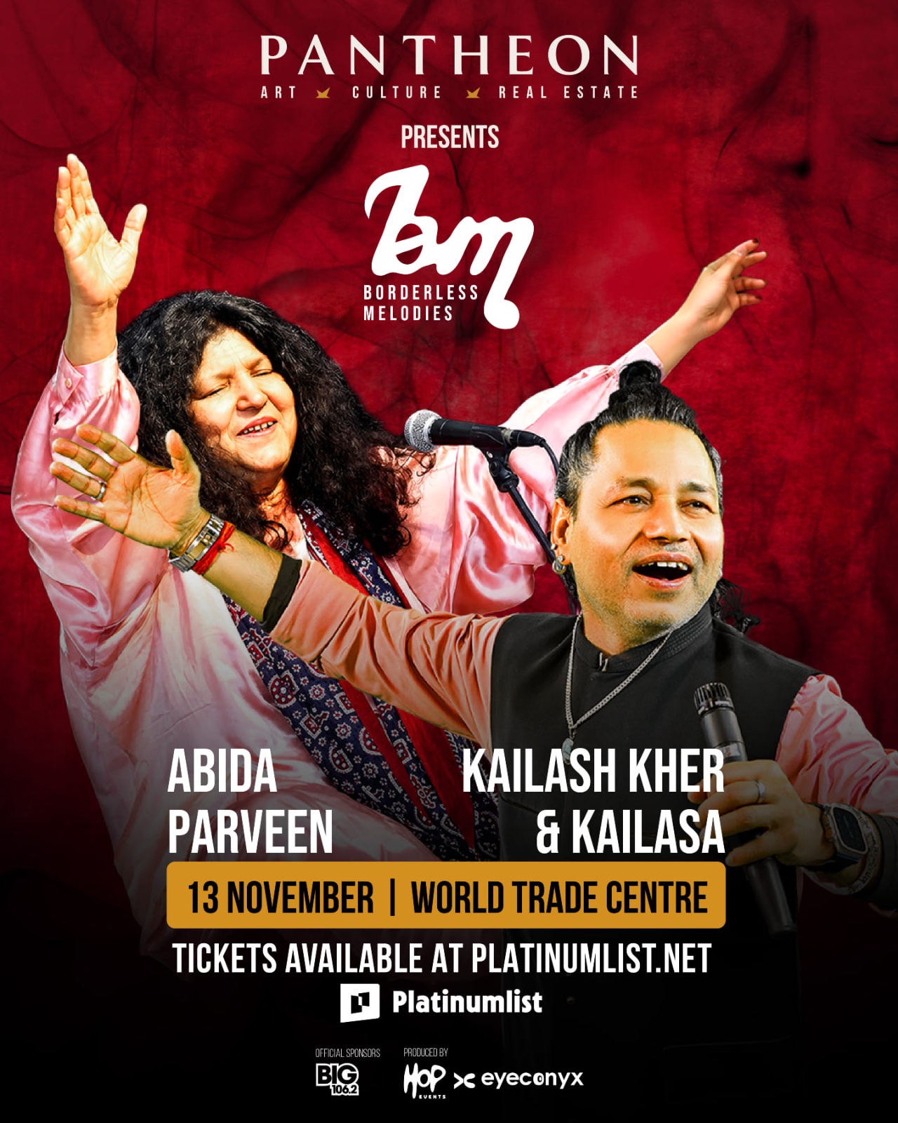 Abida Parveen and Kailash Kher headline Borderless Melodies concert at Dubai World Trade Centre on 13 November 2026