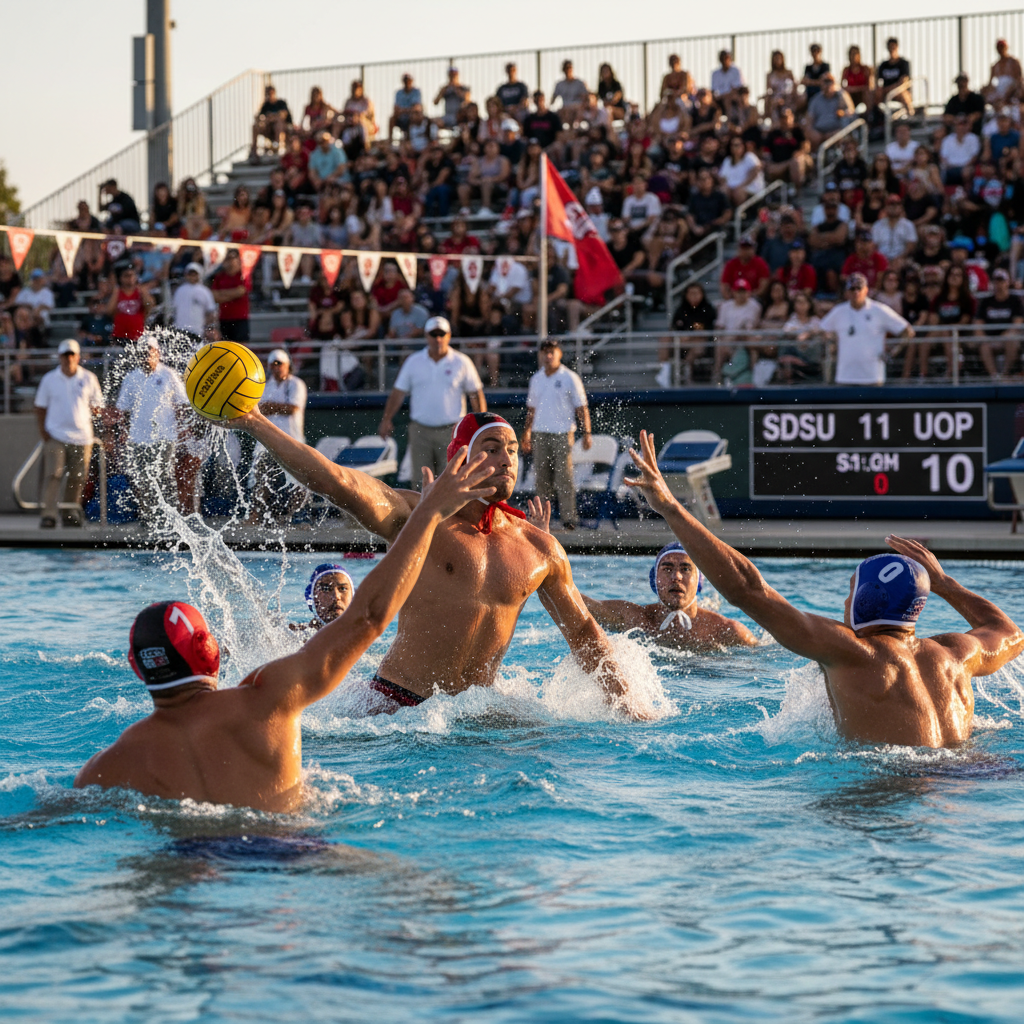 Water Polo Downs UOP for Third Place in the GCC Tournament - San Diego State Aztecs