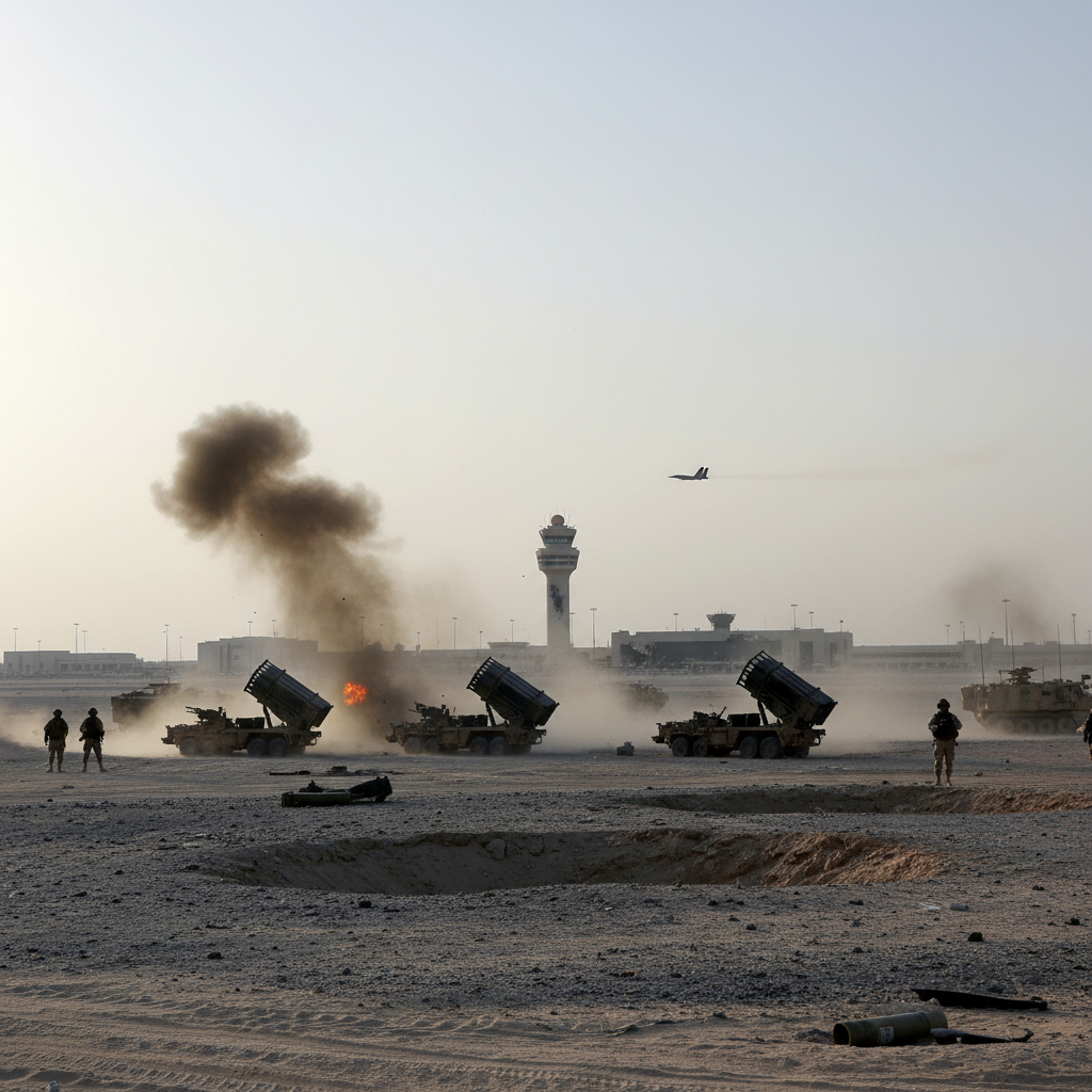 Smoke billows from a desert hillside as a military strike destroys mobile missile launchers in Yemen.