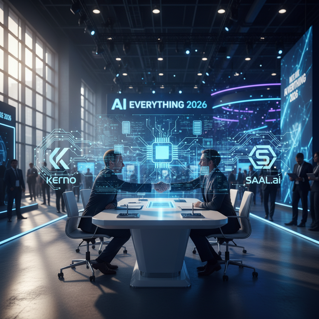 Two representatives shake hands at AI Everything 2026 to launch a UAE-made sovereign AI infrastructure.